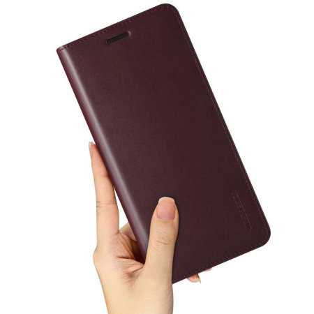 VRS Design Genuine Leather Samsung Galaxy S10 Wallet Case - Wine