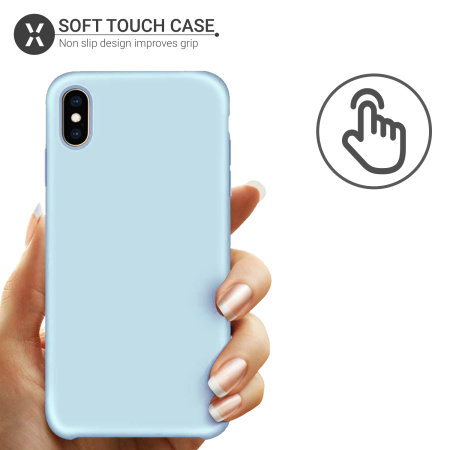 Coque iPhone XS / X Olixar en silicone doux – Bleu pastel