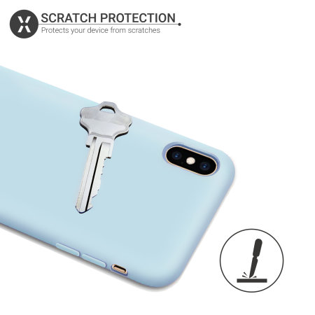 Olixar iPhone XS / X Soft Silicone Case - Pastel Blue