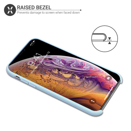 Coque iPhone XS / X Olixar en silicone doux – Bleu pastel