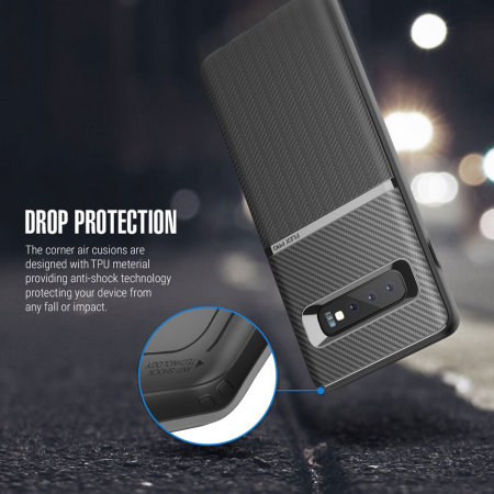 Coque Samsung Galaxy S10 Obliq Flex Pro – Noir effet fibre de carbone