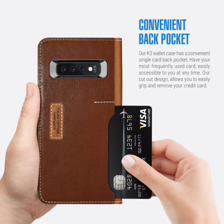 Obliq K3 Samsung Galaxy S10 Wallet Case - Brown