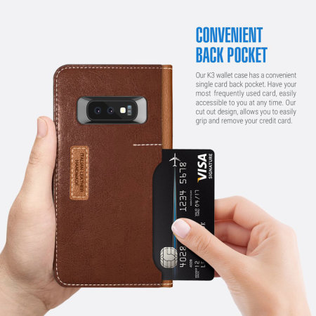 Obliq K3 Samsung Galaxy S10e Wallet Case - Brown