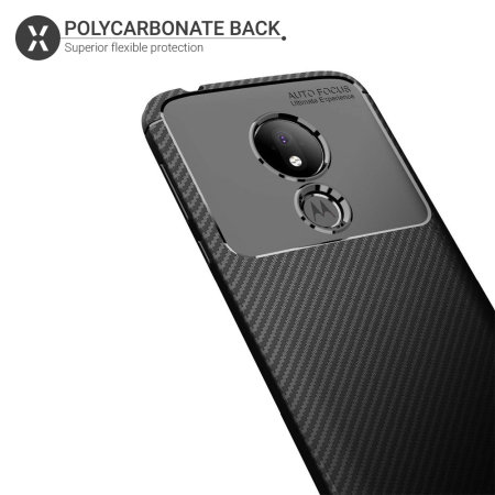 Olixar Carbon Fibre Moto G7 Power Case - Black