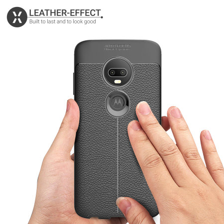 Olixar Attache Motorola Moto G7 Plus Leather-Style Case - Black