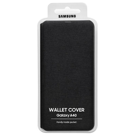 Samsung A40 Wallet Flip Cover - Black