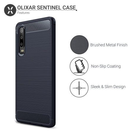 Olixar Sentinel Huawei P30 Case And Glass Screen Protector - Blue