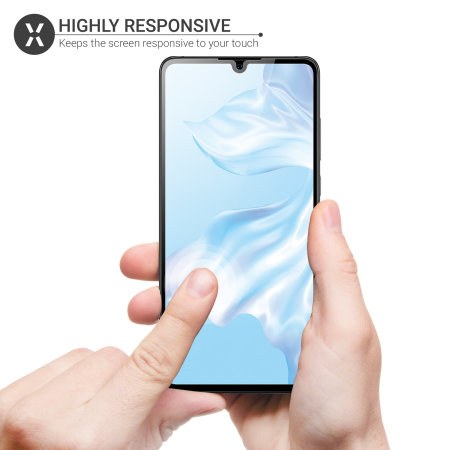 Olixar Full Cover Tempered Glas Huawei P30 Displayschutz -Schwarz