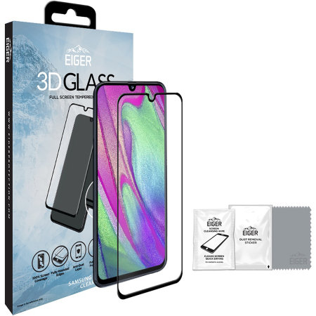 Protection d'écran Galaxy A40 Eiger 3D Glass en verre trempé – Noir