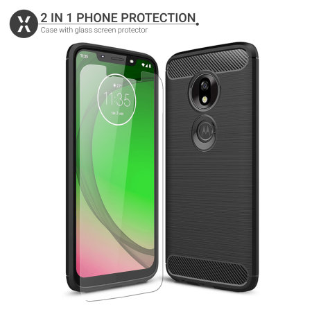 Olixar Sentinel Motorola Moto G7 Play Case And Glass Screen Protector