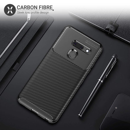 Coque LG G8 Olixar effet fibre de carbone – Noir