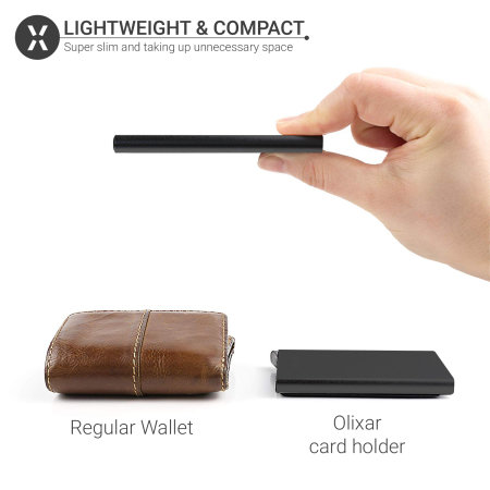 Olixar Aluminium RFID Blocking Card Holder - Black