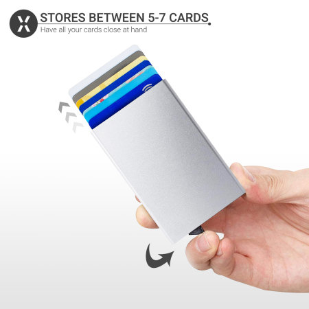 Porte-cartes avec blocage RFID Olixar en aluminium – Argent
