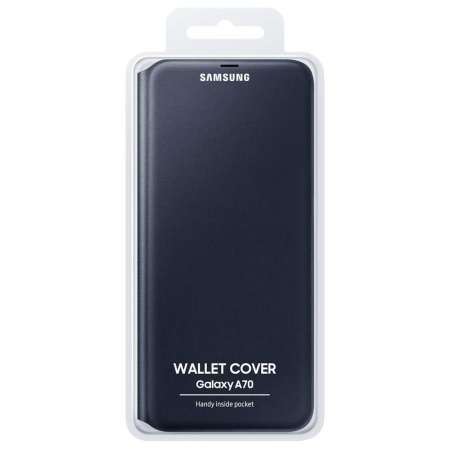 Official Samsung Galaxy A70 Wallet Flip Cover Case - Black