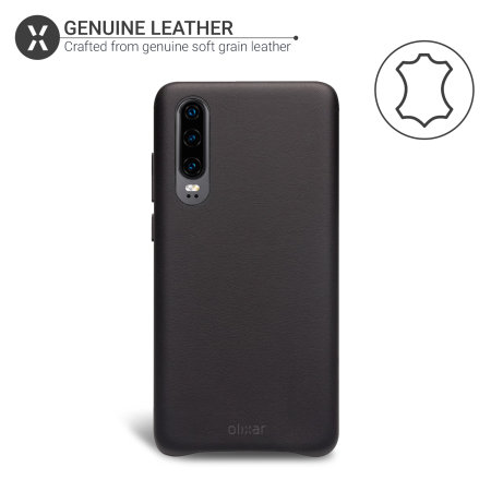 Olixar Genuine Leather Huawei P30 Case - Black