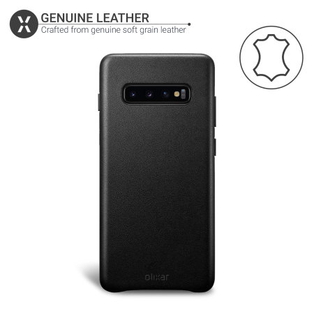 Coque Samsung Galaxy S10 Olixar en cuir véritable – Noir