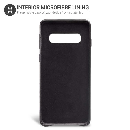 Olixar Genuine Leather Samsung Galaxy S10 Plus Case - Black