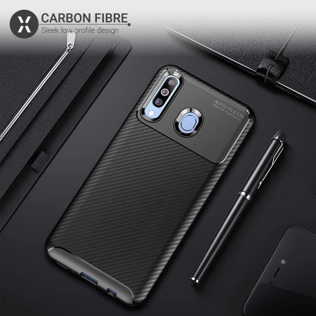 Funda Samsung Galaxy M30 Olixar Fibra de Carbono - Negra