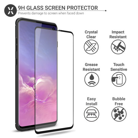 Olixar Sentinel Samsung S10 Case And Glass Screen Protector-  Black