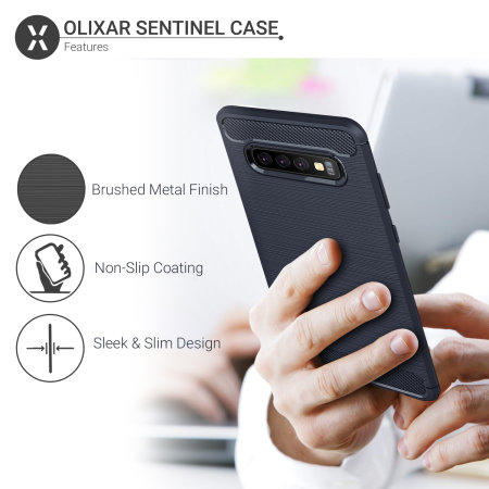 Olixar Sentinel Samsung S10 Case And Glass Screen Protector-Blue