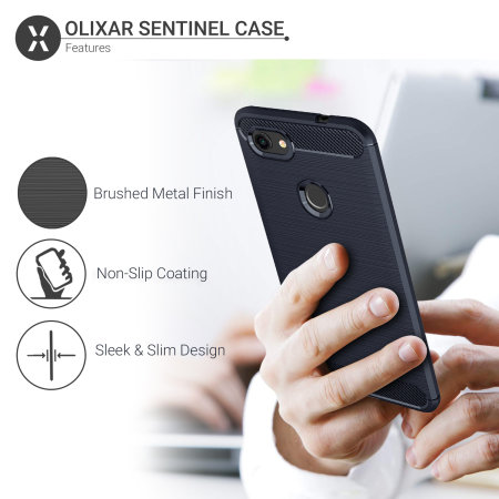 Olixar Sentinel Pixel 3a XL Hülle und Glas Displayschutz - Blå