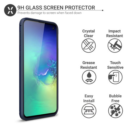 Olixar Sentinel Samsung S10e deksel og skjermbeskytter i glass-Blå
