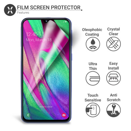Olixar Samsung Galaxy A40 Film Screen Protector 2-in-1 Pack