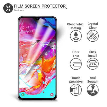 Olixar Samsung Galaxy A70 Film Screen Protector 2-in-1 Pack