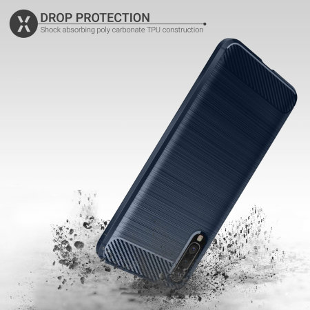 Olixar Samsung Galaxy A50 Carbon Fibre Protective Case - Blue