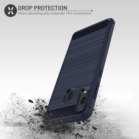 Olixar Samsung Galaxy A30 Carbon Fibre Protective Case - Blue