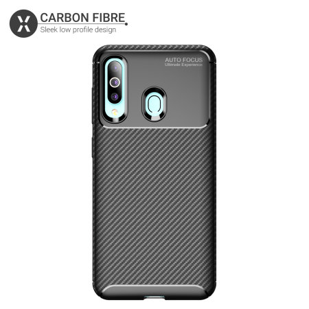 Olixar Samsung Galaxy A60 Carbon Fibre Case - Zwart