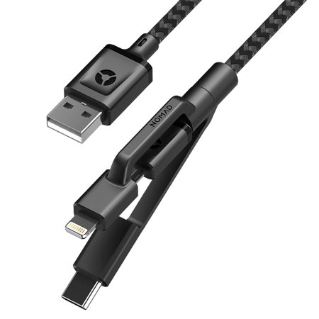 Nomad 30cm Universal USB-C/ Micro USB/ Lighting Cable - Black