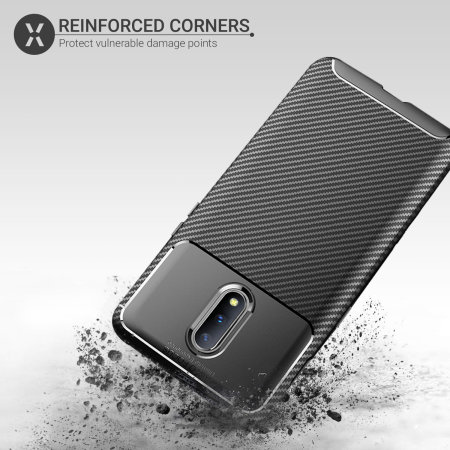 Olixar Carbon Fibre OnePlus 7 Case - Black