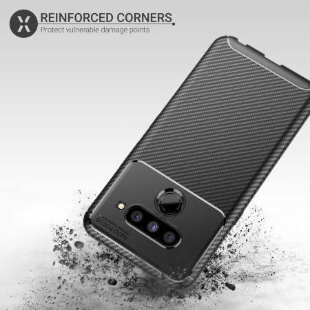 Olixar LG V50 ThinQ Carbon Fibre Case - Black