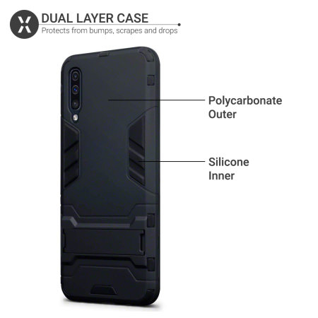 Olixar Samsung Galaxy A50 Dual Layer Armour Case mit Ständer - Schwarz