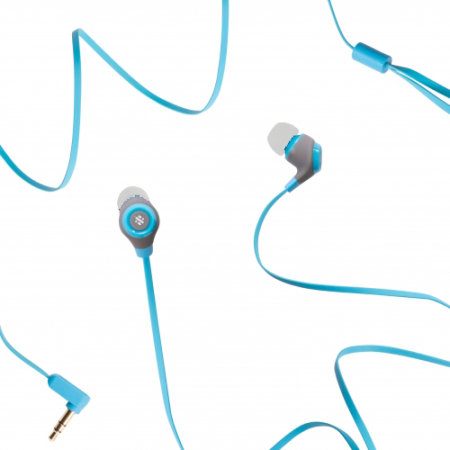 Écouteurs filaires ThumbsUp Note avec microphone – Bleu