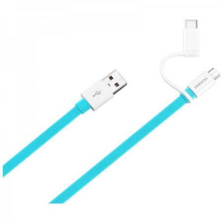 Huawei 2-in-1 Micro USB & USB-C 1.5M Charging Cable - Blue