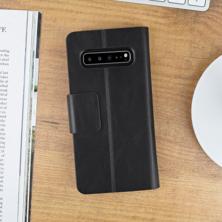 Olixar Leather-Style Samsung Galaxy S10 5G Wallet Stand Case - Black