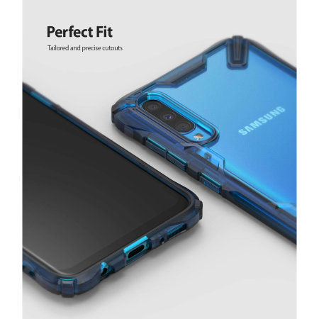 Coque Samsung Galaxy A70 Ringke Fusion X – Bleu