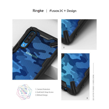 Ringke Fusion X Samsung Galaxy A70 Tough Case - Camo Black