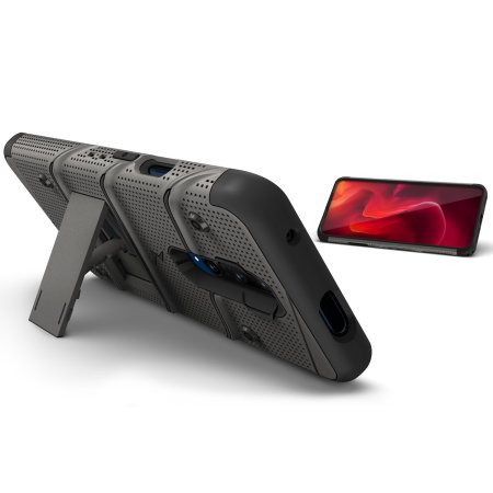 Zizo Bolt OnePlus 7 Pro Deksel & belteklemme - Gunmetal Grey