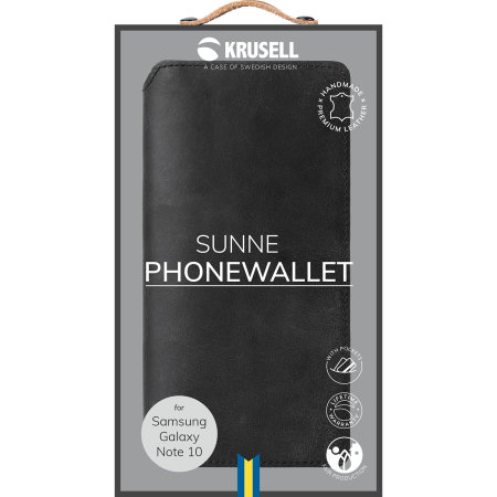 Coque Samsung Galaxy Note 10 Krusell Sunne en cuir – Noir vintage