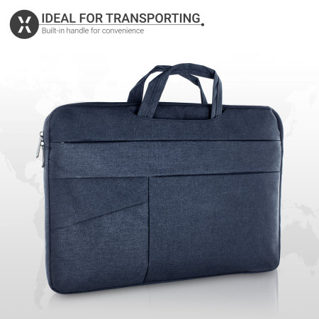 Olixar Canvas Universal 15" Laptop bag With Handle - Navy Blue