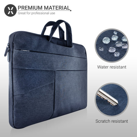 Olixar Canvas Universal 15" Laptop bag With Handle - Navy Blue