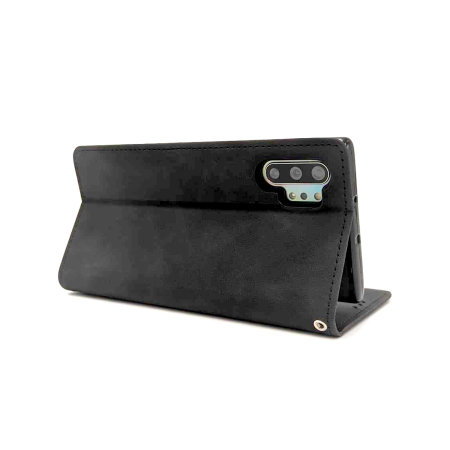 Olixar Leather-Style Samsung Note 10 Plus Wallet Stand Case - Black