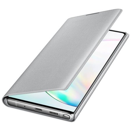 Offizielle Samsung Galaxy Note 10 Plus Hülle LED View Cover - Silber