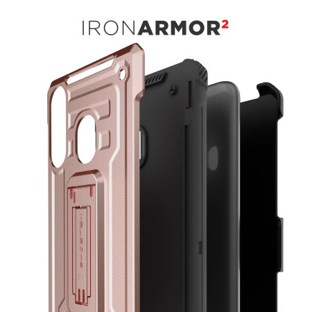 Ghostek Iron Armor 2 Samsung A50 Case & Screen Protector - Rose Gold