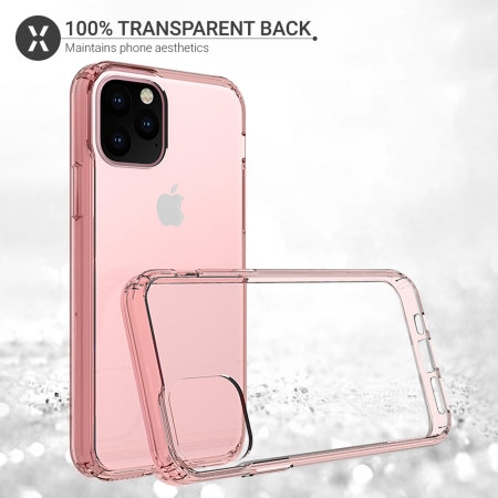 Olixar ExoShield Tough iPhone 11 Pro Max Case  - Clear Case With Rose Gold Edge