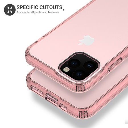 Olixar ExoShield Tough iPhone 11 Pro Max Case  - Clear Case With Rose Gold Edge