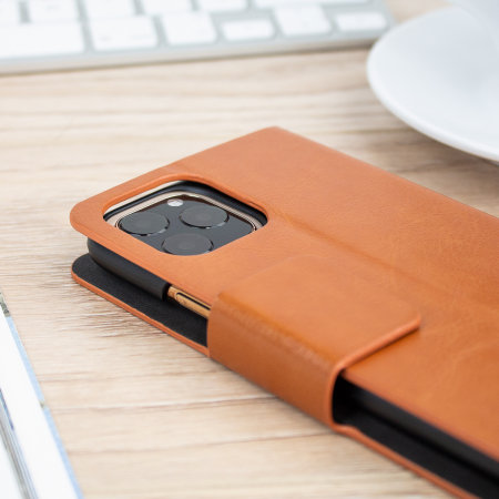 Olixar Leather-Style iPhone 11 Pro Plånboksfodral - Brun